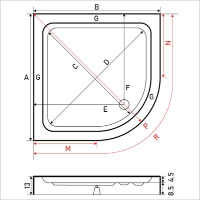 SHOWER Baffy Oval Duş Teknesi, Monoblok