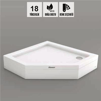 SHOWER Batura Beşgen Duş Teknesi, Panelli