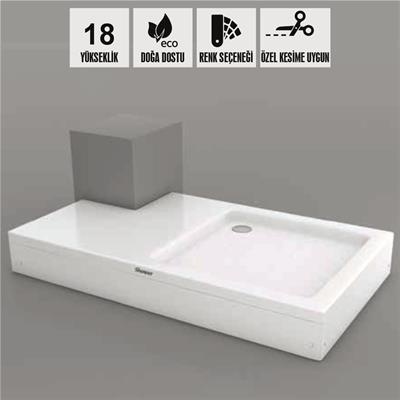 SHOWER Beam Özel Kesim Duş Teknesi, Panelli