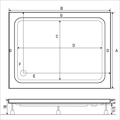 SHOWER Beta Dikdörtgen Duş Teknesi, Panelli