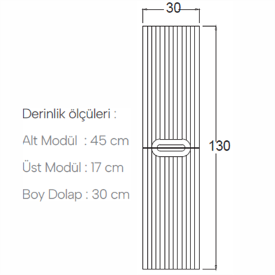 SHOWER BLUE Boy Dolabı 