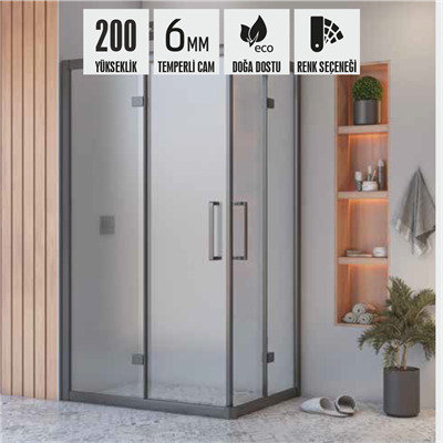 SHOWER BOLD 2 Sabit 2 Çalışır, Dikdörtgen Kabin