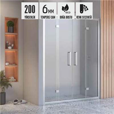 SHOWER BOLD İki Duvar Arası 2 Sabit 2 Çalışır, Kabin