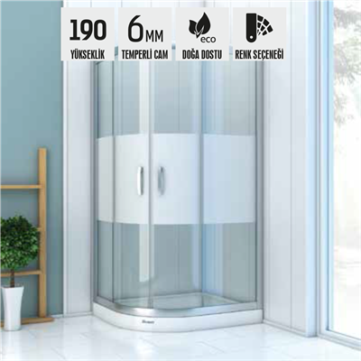 SHOWER BOSS 2 Sabit 2 Açılır Asimetrik Tekne Üzeri Kabin