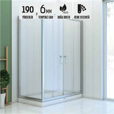 SHOWER BOSS 2 Sabit 2 Çalışır Dikdörtgen, Yan Panelli, Tekne Üzeri Kabin