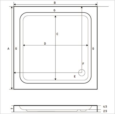 SHOWER Bothina Kare Duş Teknesi, Flat