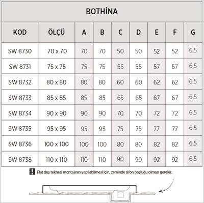 SHOWER Bothina Kare Duş Teknesi, Flat