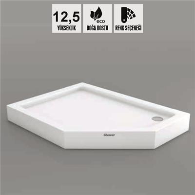 SHOWER Brief Beşgen Sağ - Sol Duş Teknesi, Monoblok