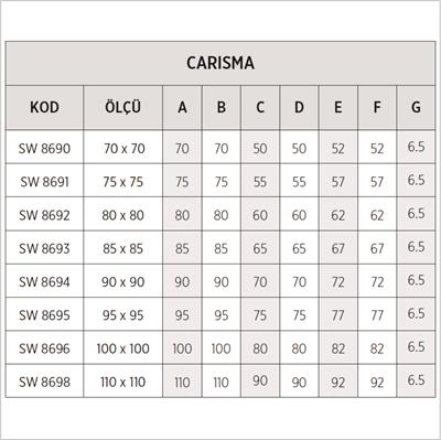 SHOWER Carisma Kare Duş Teknesi, Panelli