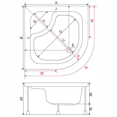 SHOWER CELLESSE Oval Mini Küvet