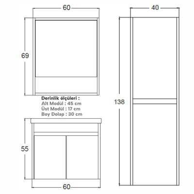 SHOWER COOL Boy Dolabı 