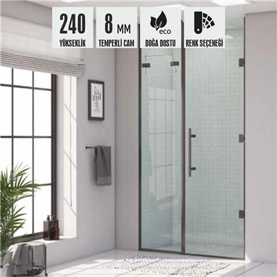 SHOWER COOL İki Duvar Arası 1 Sabit 1 Çalışır Kabin