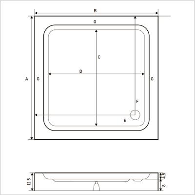 SHOWER Coral Kare Duş Teknesi, Monoblok