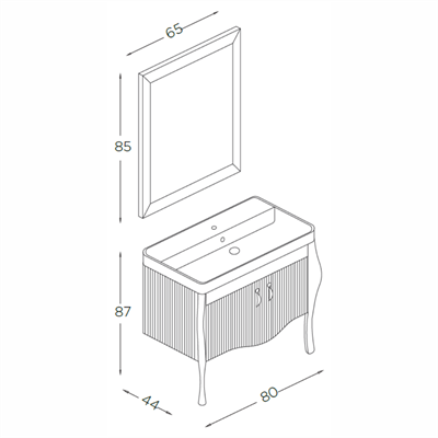 SHOWER DIVA Banyo Dolabı 80 Cm