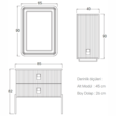 SHOWER DORA Boy Dolabı 