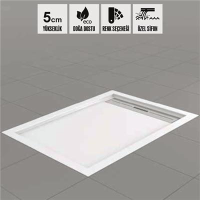 SHOWER Drop Dikdörtgen Duş Teknesi, Flat