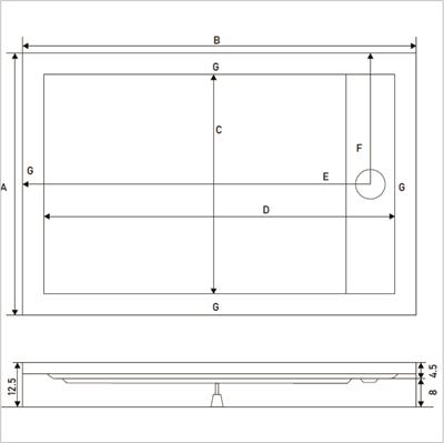 SHOWER Drop Dikdörtgen Dus Teknesi, Monoblok