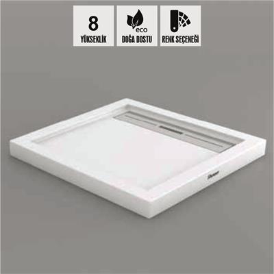 SHOWER Drop Kare Dus Teknesi H=8 cm, Monoblok