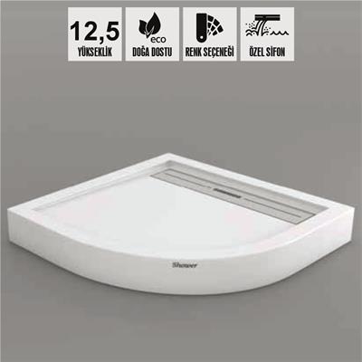 SHOWER Drop Oval Dus Teknesi H=12,5 cm, Monoblok