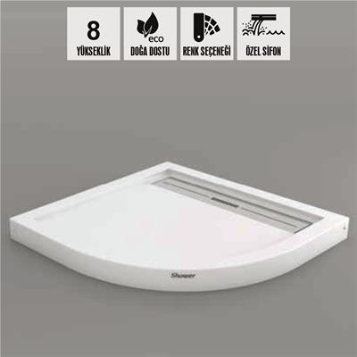 SHOWER Drop Oval Dus Teknesi H=8 cm, Monoblok