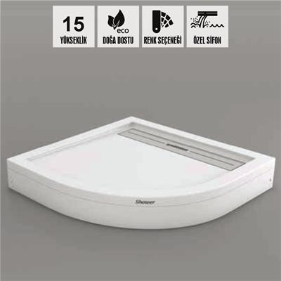 SHOWER Drop Oval Panelli Duş Teknesi, Panelli