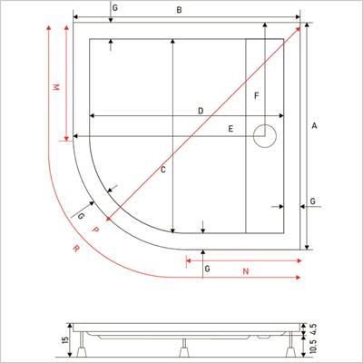 SHOWER Drop Oval Panelli Duş Teknesi, Panelli