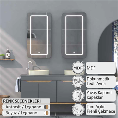 SHOWER EDRA Banyo Dolabı 130 Cm 