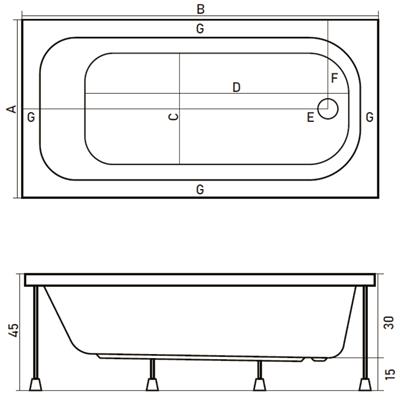 SHOWER ELENA Dikdörtgen Mini Küvet