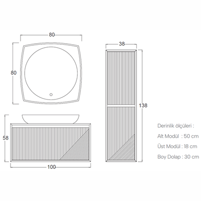 SHOWER ESTE Boy Dolabı 