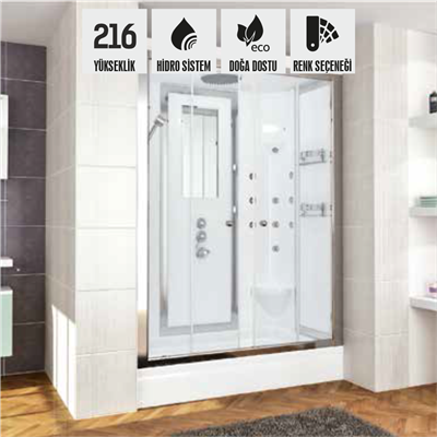 SHOWER FRESH Dikdörtgen Tekne Üzeri İki Duvar Arası Kompakt Sistem