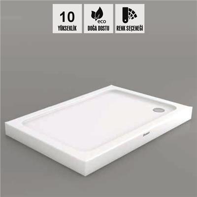 SHOWER Frey Dikdörtgen Slimblok Duş Teknesi, Monoblok