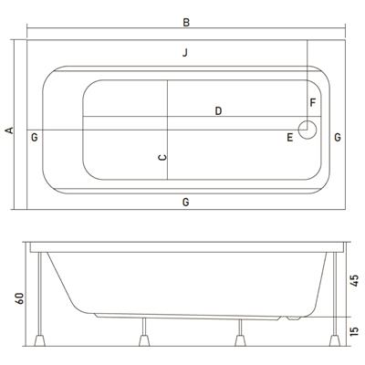 SHOWER FUN Dikdörtgen Küvet