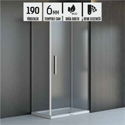 SHOWER GALAXY 1 Sabit 1 Çalışır Yan Panelli Lüks Kabin