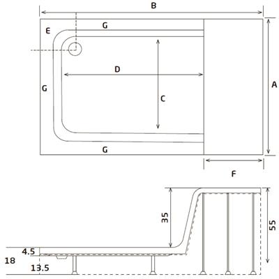 SHOWER GAYA Oturmalı Dikdörtgen Panelli Duş Teknesi