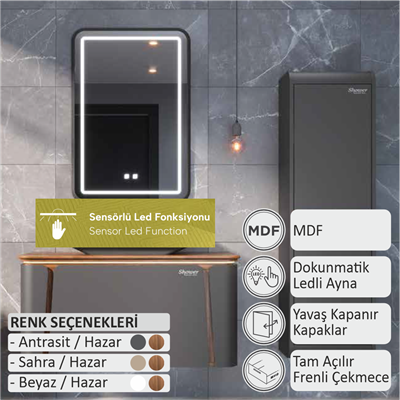 SHOWER GRANDE Banyo Dolabı 100 Cm (Boy Dolabı Dahil Değildir.)