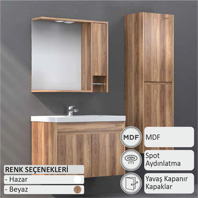 SHOWER HAZAR Banyo Dolabı 80 Cm (Boy Dolabı Dahil Değildir.)