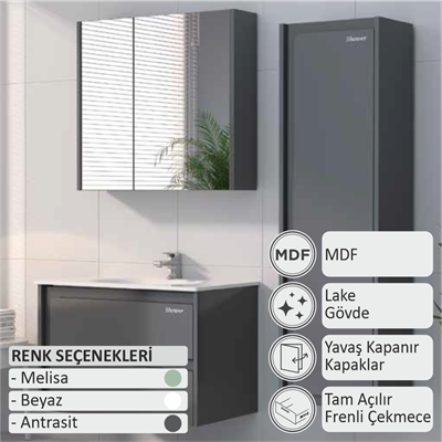 SHOWER HİTİT Banyo Dolabı 80 Cm (Boy Dolabı Dahil Değildir.)