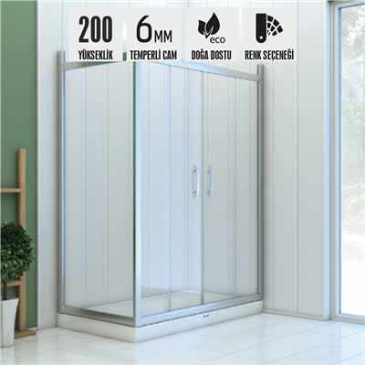 SHOWER ICON 2 Sabit 2 Çalışır Dikdörtgen, Yan Panelli, Tekne Üzeri Kabin