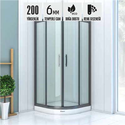 SHOWER ICON 2 Sabit 2 Çalışır Oval Tekne Üzeri Kabin