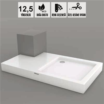 SHOWER Java Özel Kesim Dikdörtgen Duş Teknesi, Monoblok