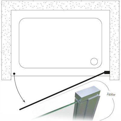 SHOWER JUPITER İki Duvar Arası 1 Açılır Tekne Üzeri Kabin (Köşe Menteşeli)