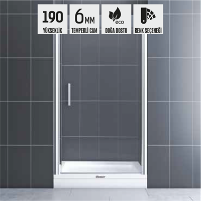SHOWER JUPITER İki Duvar Arası 1 Açılır Tekne Üzeri Kabin (Köşe Menteşeli)