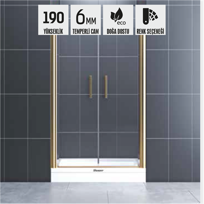 SHOWER JUPITER İki Duvar Arası 2 Açılır Tekne Üzeri Kabin (Köşe Menteşeli)