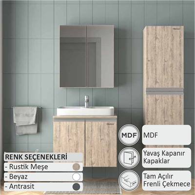 SHOWER KUMSAL Banyo Dolabı 65 Cm