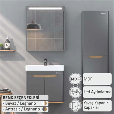 SHOWER LENON Banyo Dolabı 60 Cm (Boy Dolabı Dahil Değildir.)