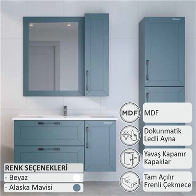 SHOWER LEXA Banyo Dolabı 100 Cm (Boy Dolabı Dahil Değildir.)