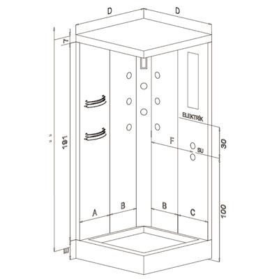 SHOWER LİDYA Tekne Üzeri Kare Kompakt Sistem