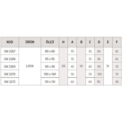 SHOWER LİDYA Tekne Üzeri Kare Kompakt Sistem