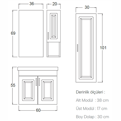 SHOWER LOREN Boy Dolabı 