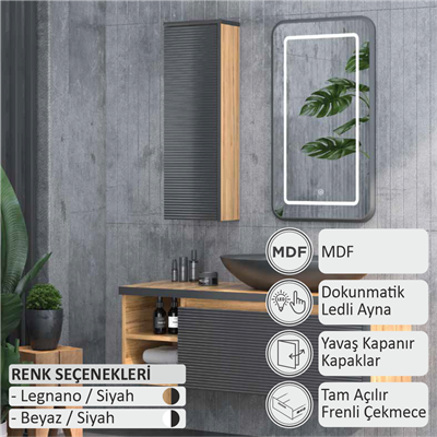 SHOWER LUNA Banyo Dolabı 120 Cm (Boy Dolabı Dahil Değildir.)